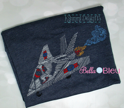 War Fighter airplane Plane Bean Stitch machine embroidery design 5x7