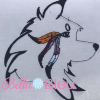 Native American Wolf with feathers applique machine embroidery design 5x5 Color blend