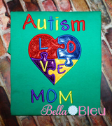 Autism Mom Heart Awareness Machine Embroidery