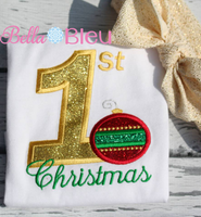 Baby's 1st Christmas with Ornament Machine Applique
