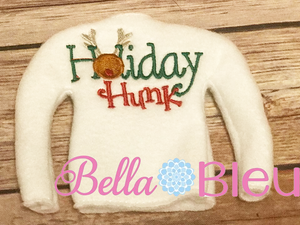 Holiday Hunk Elf Sweater In the hoop ith embroidery design