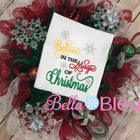 Believe in Magic of Christmas Machine Embroidery Design 5x7