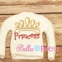 Princess Crown Elf Sweater In the hoop ith embroidery design