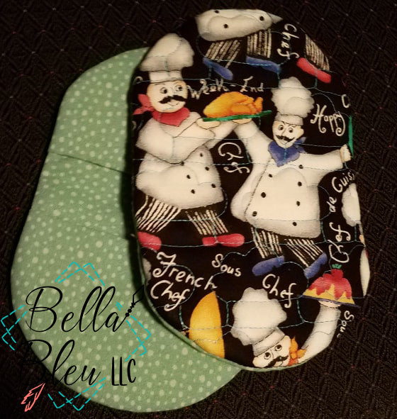 ITH In The Hoop chef hat Print Motif Kitchen Pot holder oven mitt  5x7 6x10