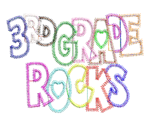 3rd Third Grade Rocks with Heart Zig Zag