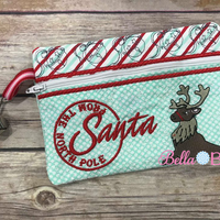 In the Hoop ITH Christmas Reindeer Wallet machine embroidery design
