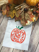 Happy Fall Y'all pumpkin machine Embroidery Design 8x8