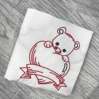 Valentine Bear and Heart outline 5x7