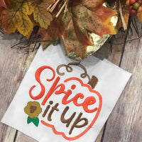 Spice It Up Fall Pumpkin machine Embroidery Design 5x5