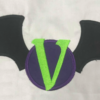 Halloween Bat Monogram frame applique 4x4