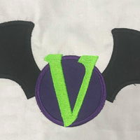 Halloween Bat Monogram frame applique 8x12
