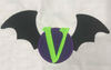 Halloween Bat Monogram frame applique 5x7