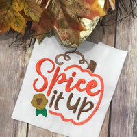 Spice It Up Fall Pumpkin machine Embroidery Design 5x5