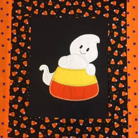 Halloween Candy Corn with Boy Ghost machine applique embroidery design 5x7