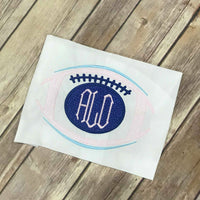 Sketchy Football Frame Monogram Applique machine embroidery design 7x11