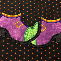 Halloween Witch Shoes machine applique embroidery design 6x10