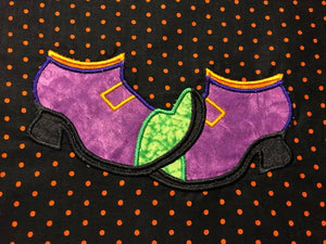 Halloween Witch Shoes machine applique embroidery design 5x7