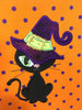 Halloween Witch Kitty machine applique embroidery design 8x12