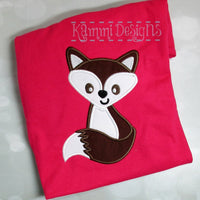 Fall Fox Applique Machine Embroidery Design 6x10