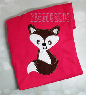 Fall Fox Applique Machine Embroidery Design 6x10