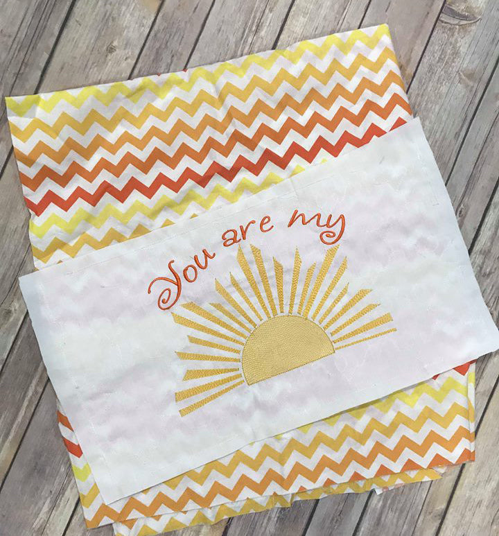 Sketchy You are my Sunshine Sun machine embroidery design 7x11
