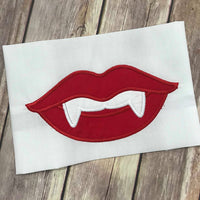 Halloween Vampire Teeth Lips machine applique embroidery design 5x7
