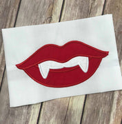 Halloween Vampire Teeth Lips machine applique embroidery design 5x7