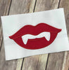 Halloween Vampire Teeth Lips machine applique embroidery design 6x10