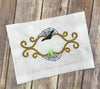 Halloween Spooky Monogram Frame machine applique embroidery design 4x4