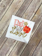 Fall in love pumpkin bean stitch machine applique embroidery design 5x5