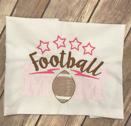 Sketchy Football Mom machine embroidery design 8x12