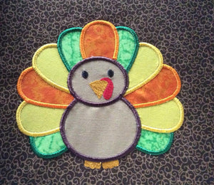 Turkey Thanksgiving Machine Applique Embroidery Design