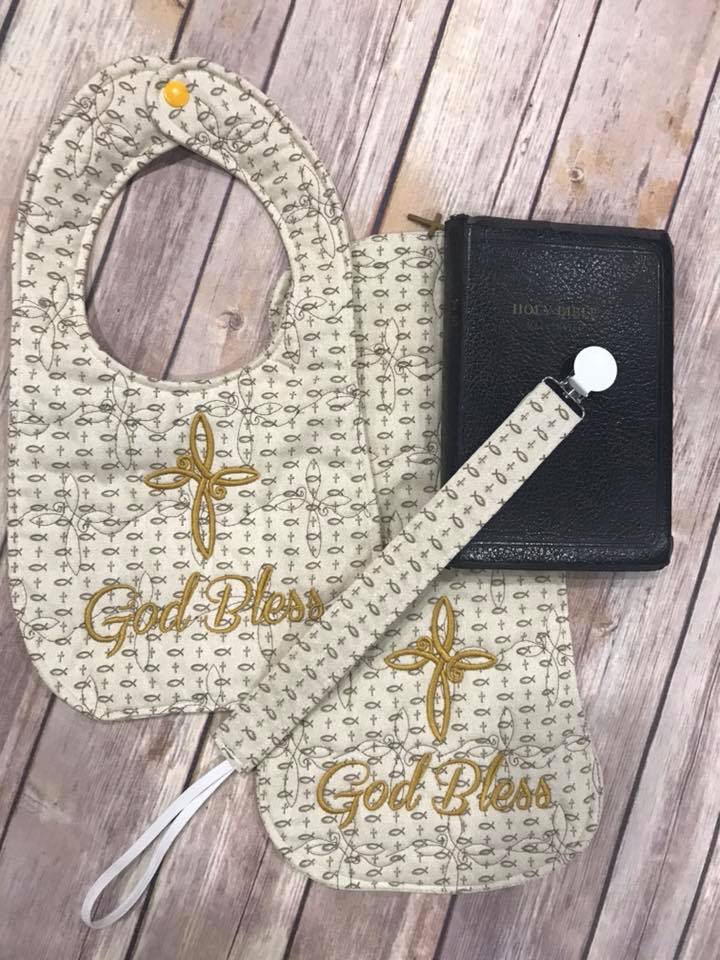 ITH In The hoop Baby Burp Cloth with Cross Quilting Stipple Pattern 5 sizes