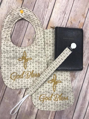 ITH In The hoop Baby Burp Cloth with Cross Quilting Stipple Pattern 5 sizes