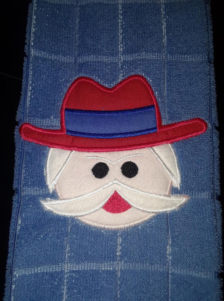 Colonel Southern Reb Applique Machine Embroidery Design 6x10
