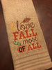 I Love Fall machine Embroidery Design 6x6 Sketchy