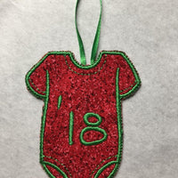 ITH Baby Bodysuit Ornament Machine Embroidery Design 5x7