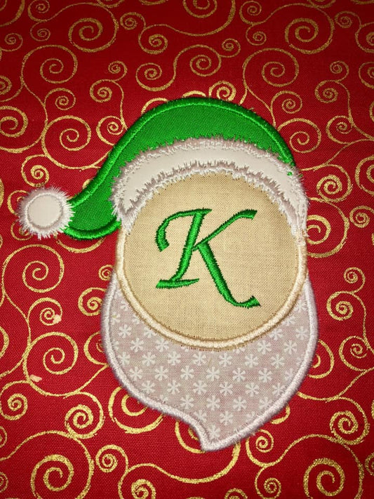 Monogram Santa Frame Applique