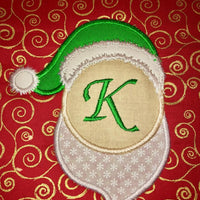Monogram Santa Frame Applique