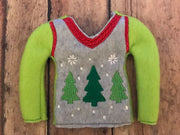 Ugly Sweater Christmas Tree Elf Sweater In the hoop