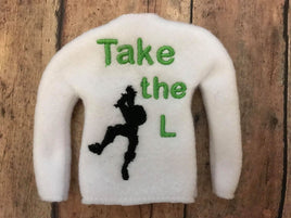 Inspired Fortnite Dance Take it to the L Elf Sweater In the hoop ith embroidery design