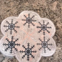 Snowflake Holiday Candle Mat In the hoop ITH 8x8 hoop