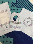 Baby Elephant train Line Motif Machine Embroidery design