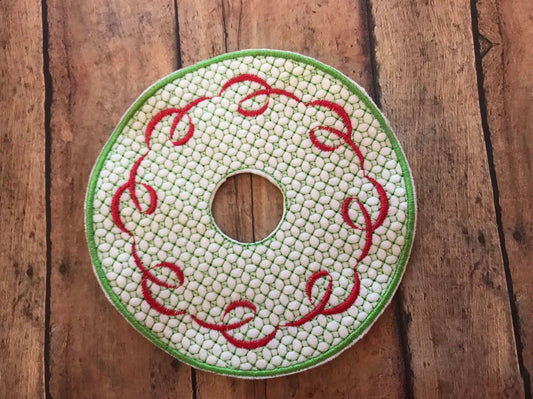 Swirl Christmas Elf Skirt ith machine embroidery design