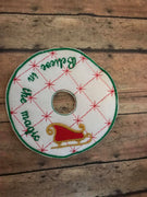 Believe in the Magic Santa Sleigh Christmas Elf Skirt ith machine embroidery design