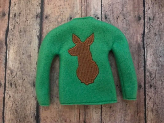 ITH Deer Elf Sweater In the hoop embroidery design