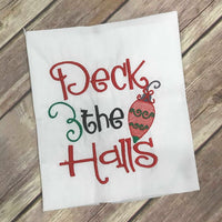 Sketchy Deck the Halls Christmas Machine Embroidery 8x8