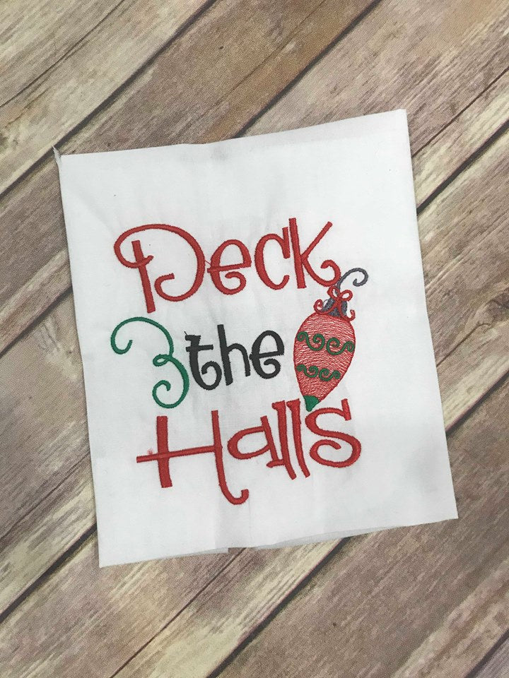 Sketchy Deck the Halls Christmas Machine Embroidery 4x4