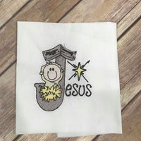 Sketchy Jesus Christmas Machine Embroidery 5x5