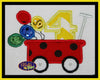 1, 2, 3, 4, 5 Happy Birthday Balloons in Little Red Wagon